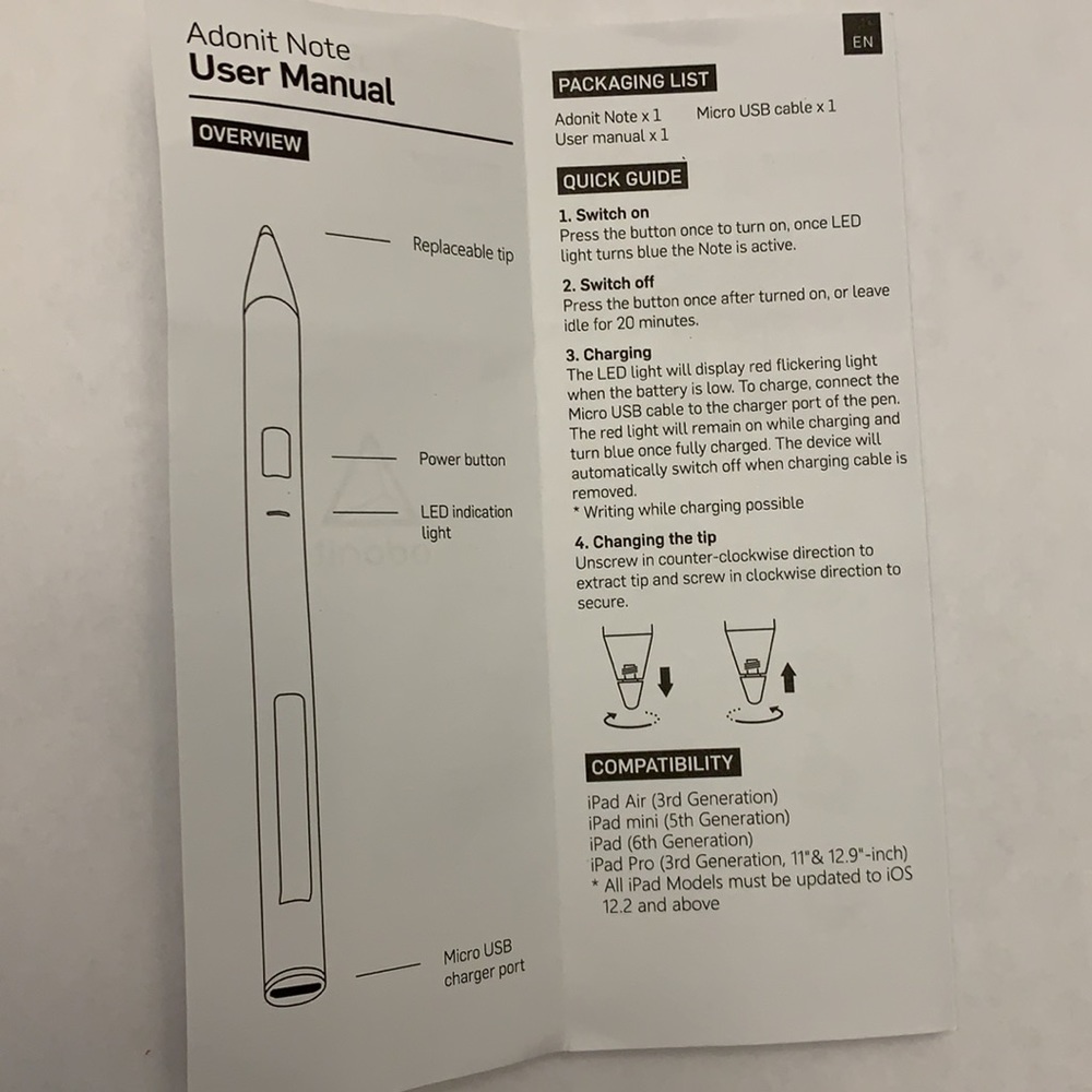 Brand NEW Adonit Note + Replacement Tips Pack - Picture 4 of 4